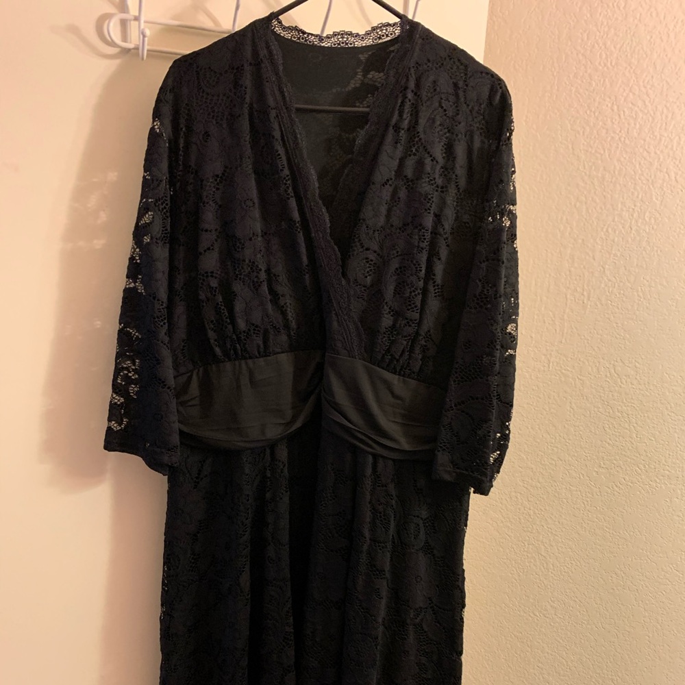 Black midi dress.
